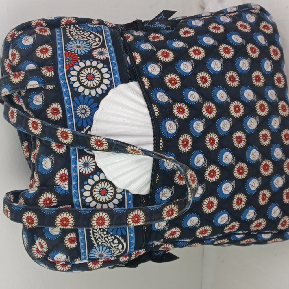 Vera Bradley Night Owl Extra Large Floral Paisly Shoulder Bag Tote 12" X 14" - Picture 8 of 16